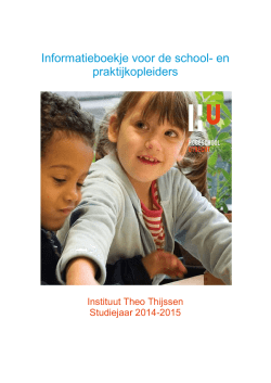Informatieboekje voor de school- en praktijkopleiders