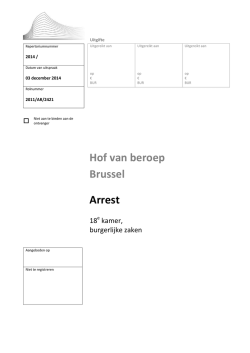 Hof van beroep Brussel Arrest