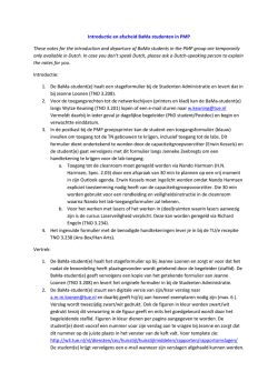 Introductie en afscheid BaMa studenten in PMP These notes for the