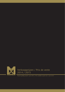 Verkoopprijzen / Prix de vente 2014 / 2015