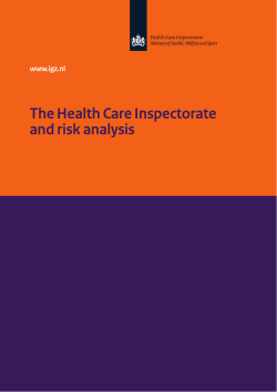 The Health Care Inspectorate and risk analysis