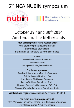 5th NUBIN symposium October 29th and 30th 2014