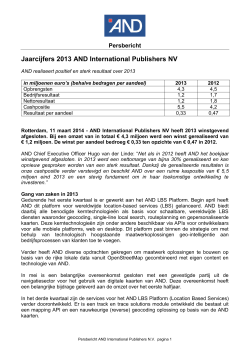 AND Jaarcijfers 2013 - AND International Publishers