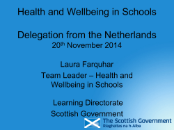 Health and Wellbeing in Schools Delegation from the - PO-raad
