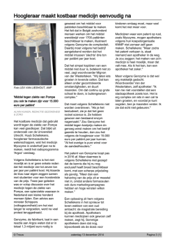 Hoogleraar maakt kostbaar medicijn eenvoudig na