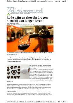 Rode wijn en chocola dragen niets bij aan langer leven