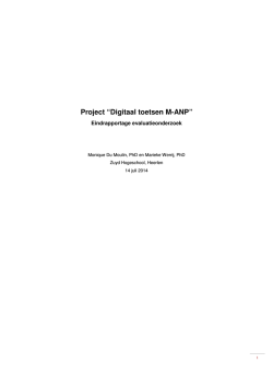 Project “Digitaal toetsen M-ANP”