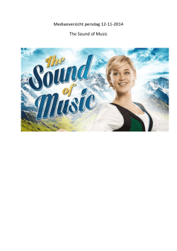 Mediaoverzicht persdag 12-11-2014 The Sound of Music