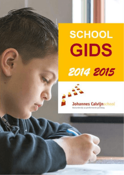 Schoolgids Johannes Calvijnschool 2014-2015
