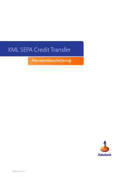 Formaatbeschrijving | XML SEPA Credit Transfer
