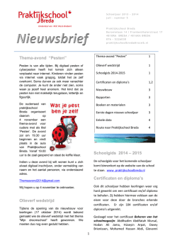 nieuwsbrief juli 2014 - Praktijkschool Breda