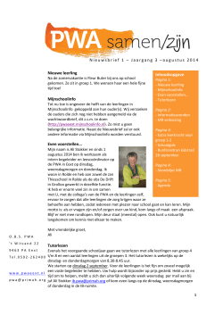 Nieuwsbrief augustus 2014 - OBS Prins Willem Alexander