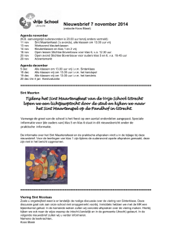Nieuwsbrief 07-11-2014 - Vrije School Utrecht