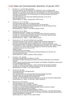 Leden Raad van Commissarissen Woonbron 5 januari 2015