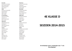 Programmaboekje Vierde klasse D seizoen 2014/2015