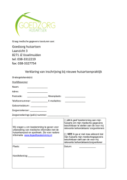 Goedzorg huisartsen Laanzicht 3 8271 JZ IJsselmuiden tel: 038