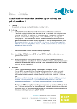 Principeakkoord CAO AkzoNobel 2014-2015