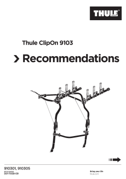 Thule ClipOn 9103 en 9104 gebruikersadvies