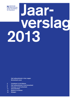 Jaarverslag 2013 Nederlands Letterenfonds