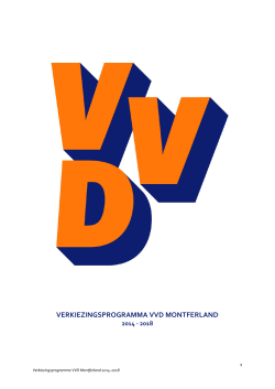 VERKIEZINGSPROGRAMMA VVD MONTFERLAND