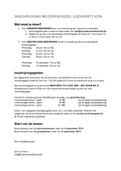inschrijving muziekschool lochristi vzw