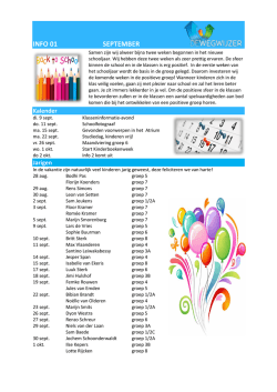 INFO 01 SEPTEMBER - Basisschool De Wegwijzer