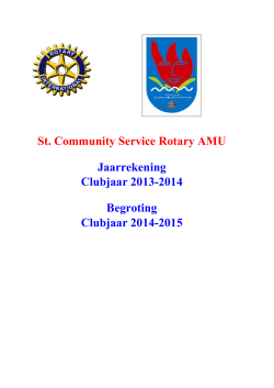 St. Community Service Rotary AMU Jaarrekening Clubjaar 2013