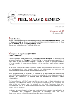Nieuwsbrief 46, 20-11-2014 - Stichting Streekarcheologie Peel
