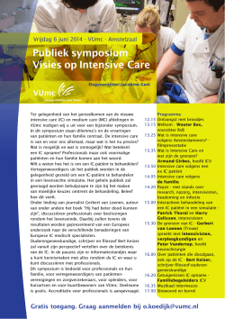 123. Publiek symposium Visies op Intensive Care 29 april