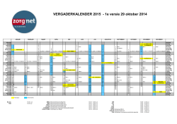 VERGADERKALENDER 2015