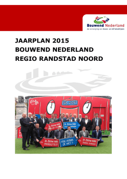 JAARPLAN 2015 BOUWEND NEDERLAND REGIO RANDSTAD