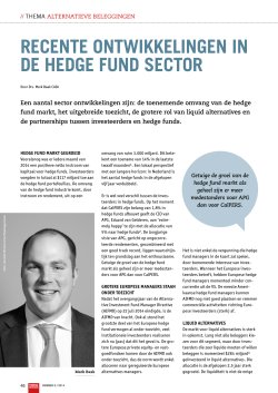 recente ontwikkelingen in de hedge fund sector