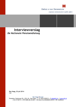 Interviewverslag - De Nationale Pensioendialoog