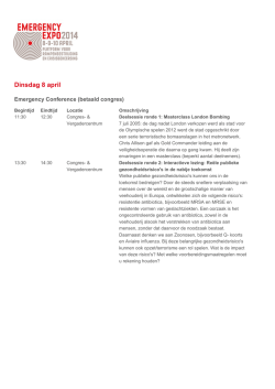 Dinsdag 8 april - Emergency Expo