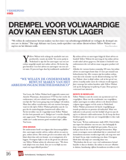 DREMPEL VOOR VOLWAARDIGE AOV KAN EEN