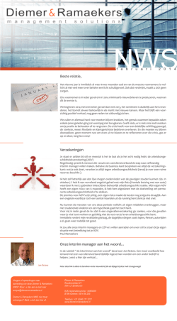 Beste relatie, Verzekeringen Onze interim manager aan het woord