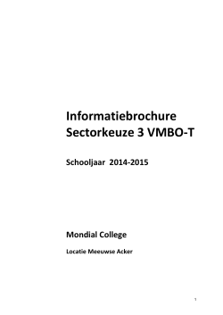 Informatiebrochure Sectorkeuze 3 VMBO-T