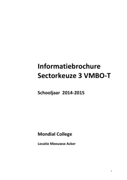 Informatiebrochure Sectorkeuze 3 VMBO-T