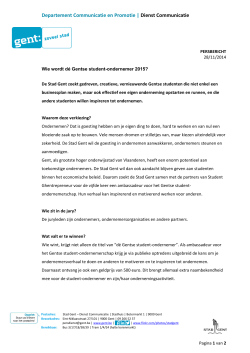 Perstekst-Wie wordt dé Gentse student-ondernemer 2015?