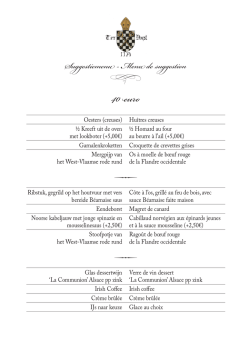Suggestiemenu - Menu de suggestion • 40 euro