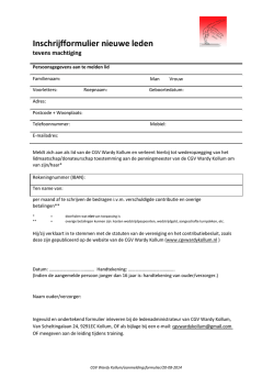 Inschrijfformulier nieuwe leden