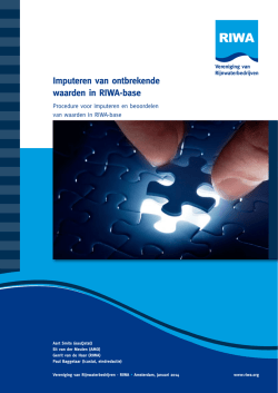 Imputeren van ontbrekende waarden in RIWA-base