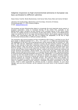 Adaptive responses to high environmental ammonia in European