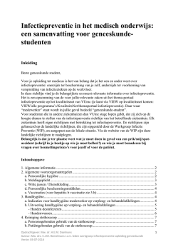 Infectiepreventie in het medisch onderwijs: een samenvatting voor