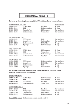 PROGRAMMA POULE B
