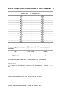 Definitief correctiemodel Bouwkunde B 25.11.2014