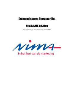 Exameneisen en literatuurlijst NIMA/SMA B Sales