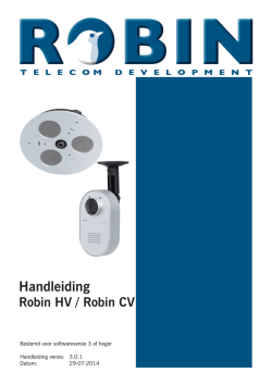 Handleiding Robin HV / Robin CV