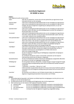 Contributie Reglement HV NIOBE te Asten