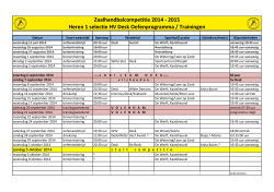 Zaalhandbalcompetitie 2014 - 2015 Heren 1 selectie HV Desk